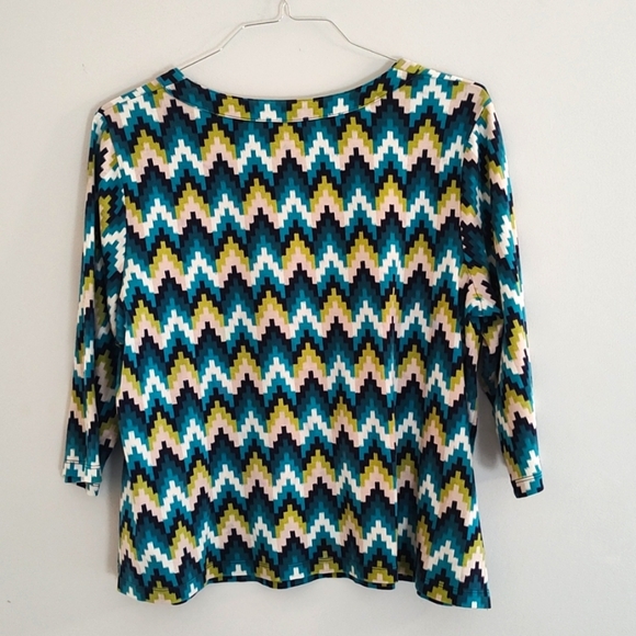 Kim Rogers Top Size 2X Boatneck Cotton Casual Colorful Fall Winter Comfy Tshirt - Picture 2 of 6